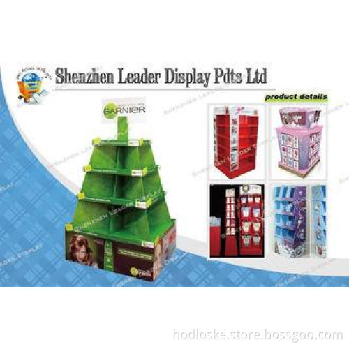 Cardboard Pallet POS Shampoo Display Stands For Makeup Prom